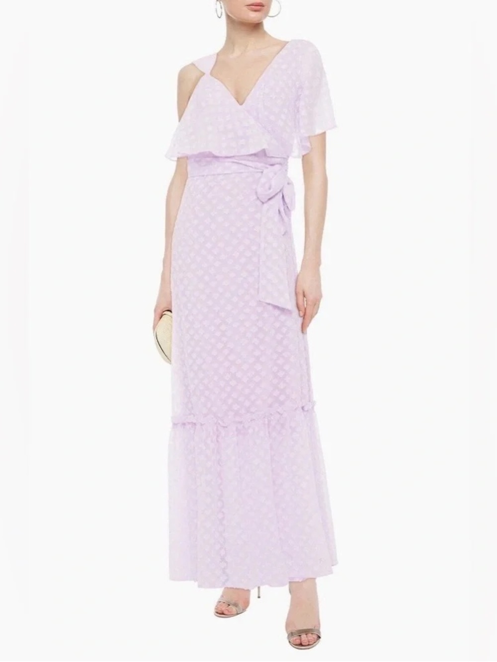 Diane von Furstenberg Ella Ruffled Chiffon Maxi Wrap Dress